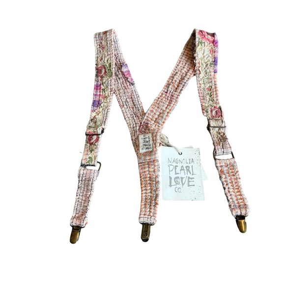 Magnolia Pearl Shea Suspenders Martha Floral Print Metal Hook One Size NWT NEW - Picture 6 of 9